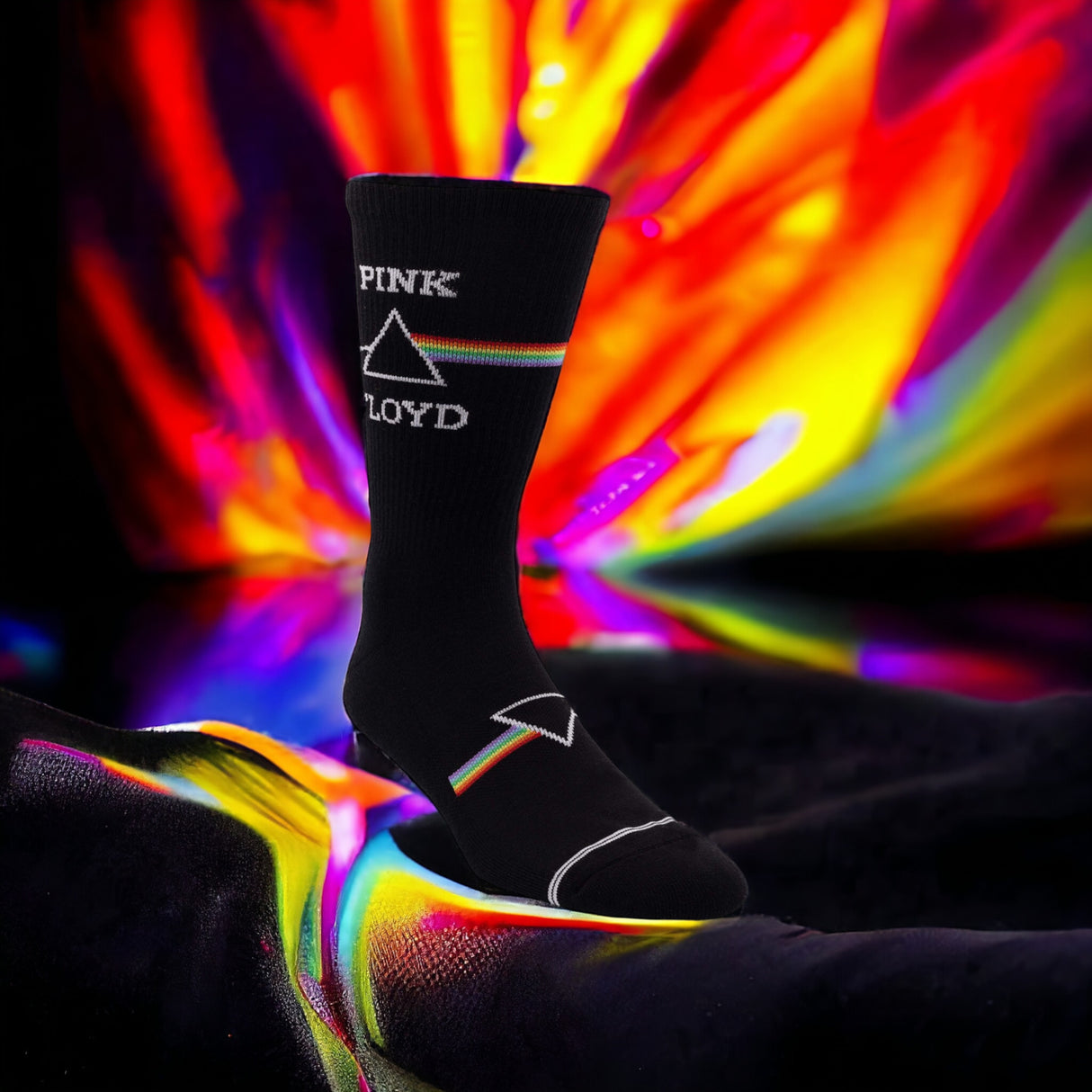 Socken Pink Floyd The Dark Side of the Moon Fanartikel schwarz in 40-46 im Paar