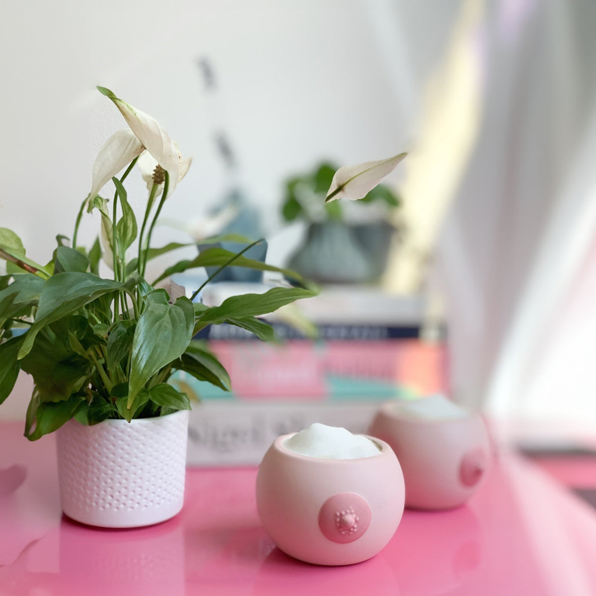 Brüste Blumentopf kleine Titten Pflanzkübel aus Keramik im 2er-Set