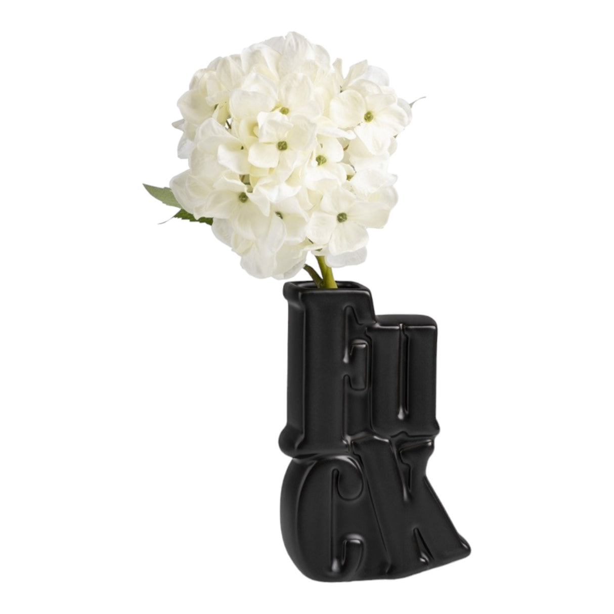 Fuck Vase moderne Tischvase aus Keramik in Schwarz