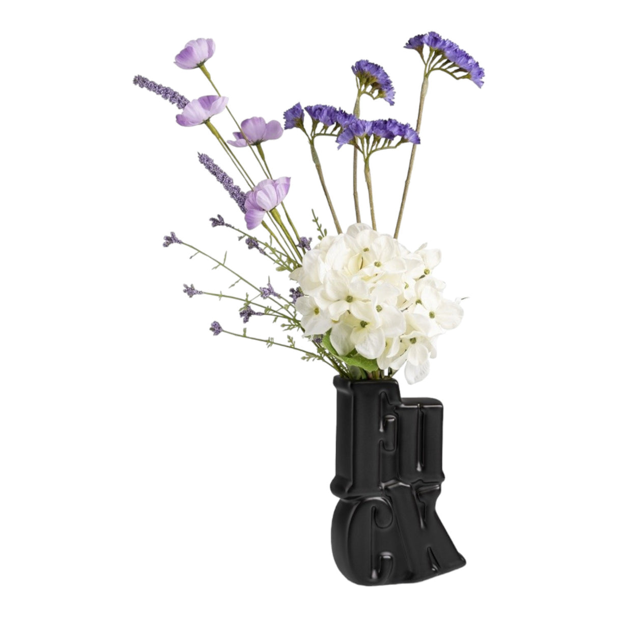 Fuck Vase moderne Tischvase aus Keramik in Schwarz