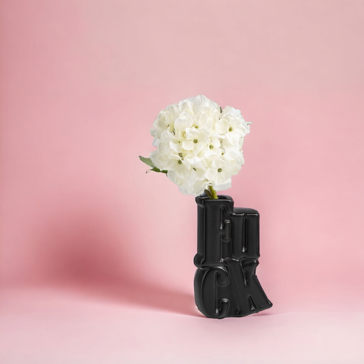 Fuck Vase moderne Tischvase aus Keramik in Schwarz