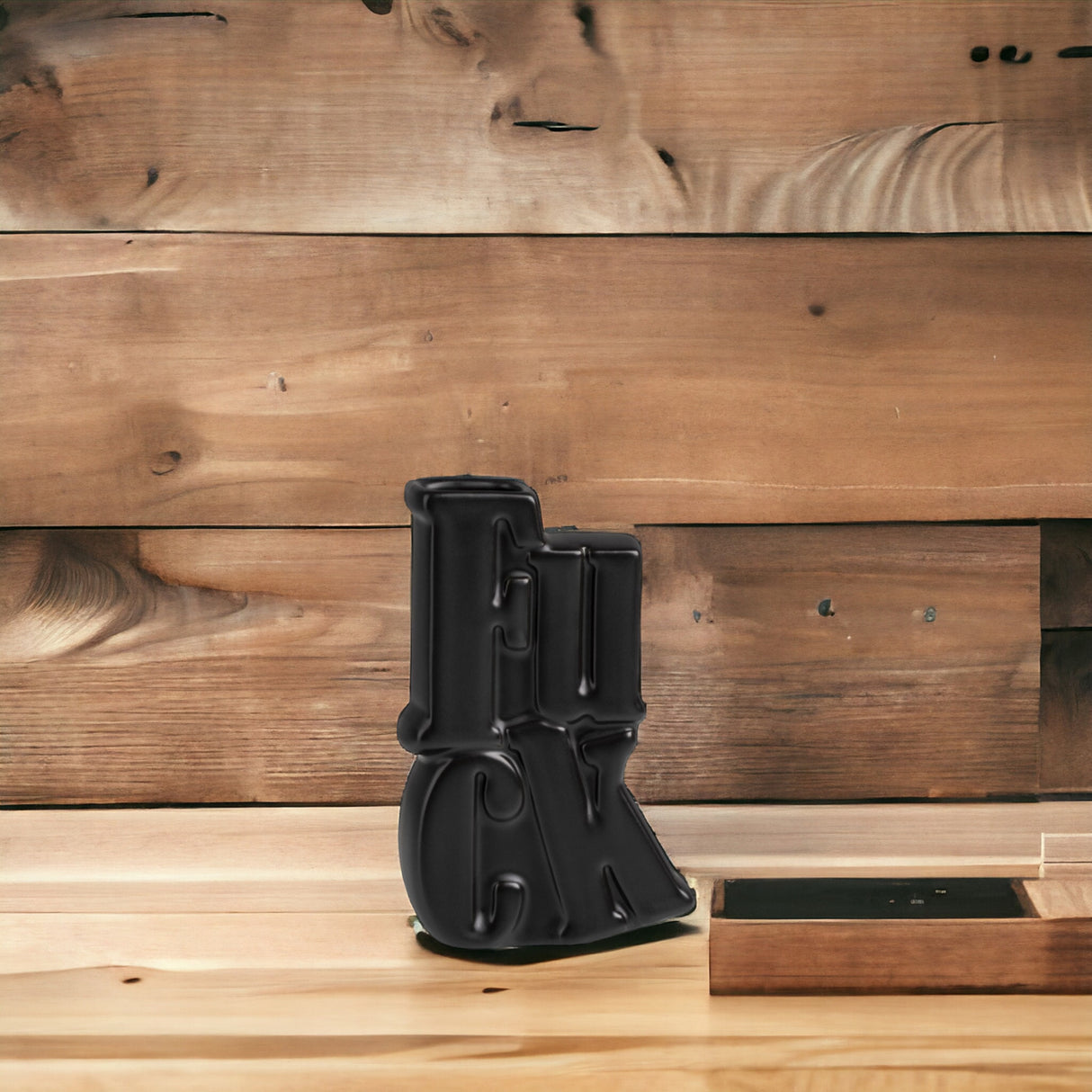 Fuck Vase moderne Tischvase aus Keramik in Schwarz