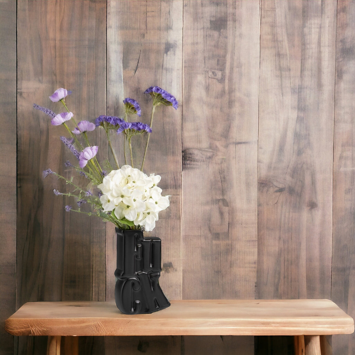 Fuck Vase moderne Tischvase aus Keramik in Schwarz