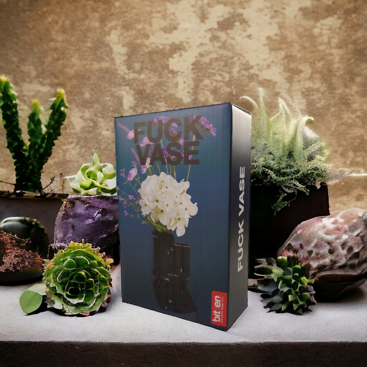 Fuck Vase moderne Tischvase aus Keramik in Schwarz