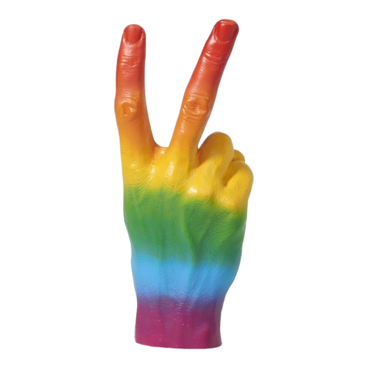 Peace Dekofigur Regenbogen Hand Peacezeichen Deko Figur in Regenbogenfarben