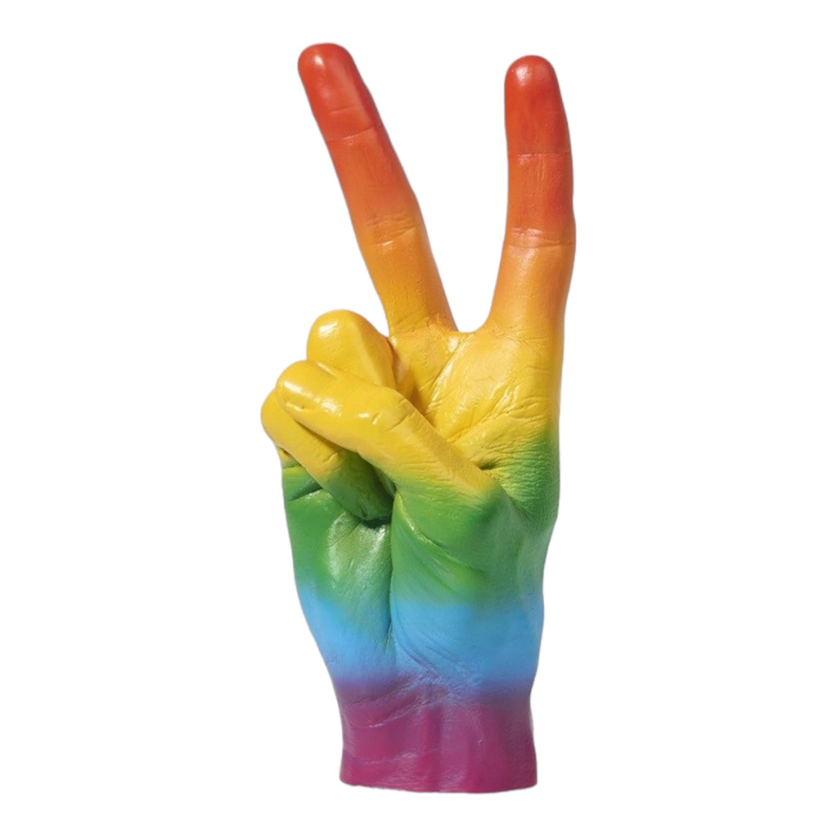 Peace Dekofigur Regenbogen Hand Peacezeichen Deko Figur in Regenbogenfarben