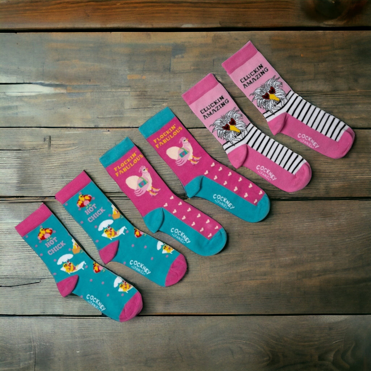 Hot Chick Socken Geburtstagsgeschenk für beste Freundin Huhn Strumpf in 37-42 (3 Paare)