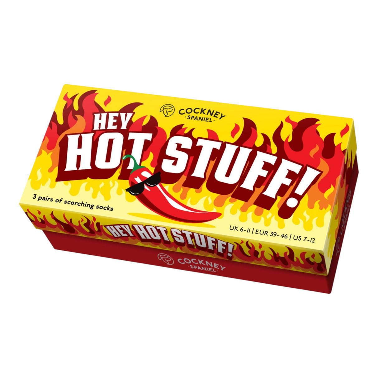Hot Stuff Socken Geschenk für Chili-Liebhaber Chili-Strümpfe in 39-46 (3 Paare)