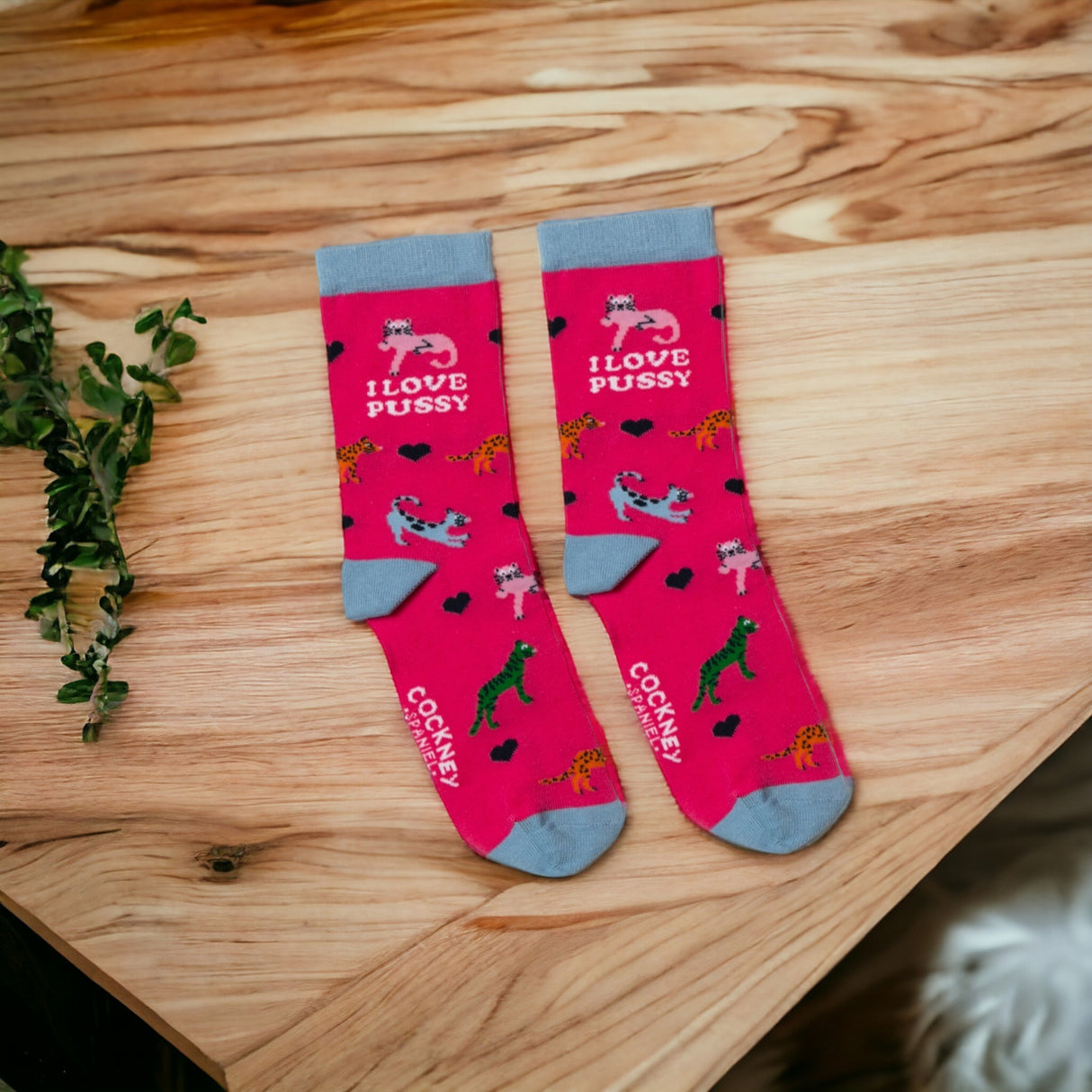 I love pussy Socken Funsocken Damen Katzen Strümpfe in 37-42 im Paar