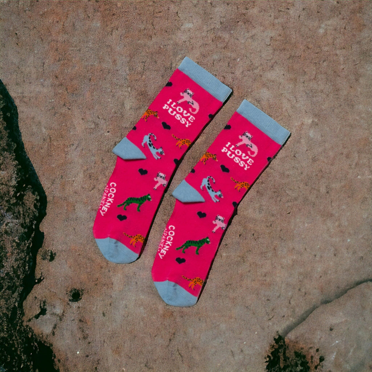 I love pussy Socken Funsocken Damen Katzen Strümpfe in 37-42 im Paar