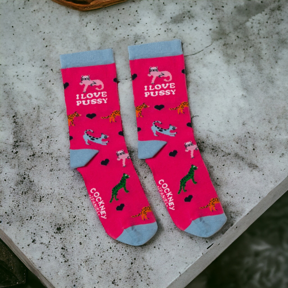 I love pussy Socken Funsocken Damen Katzen Strümpfe in 37-42 im Paar