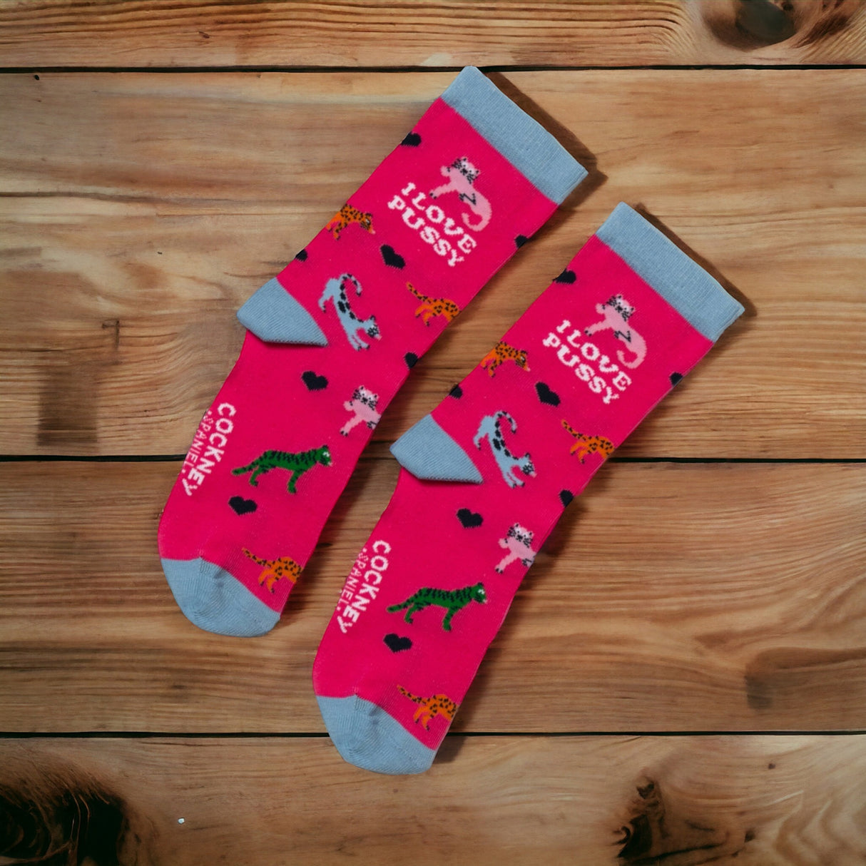 I love pussy Socken Funsocken Damen Katzen Strümpfe in 37-42 im Paar