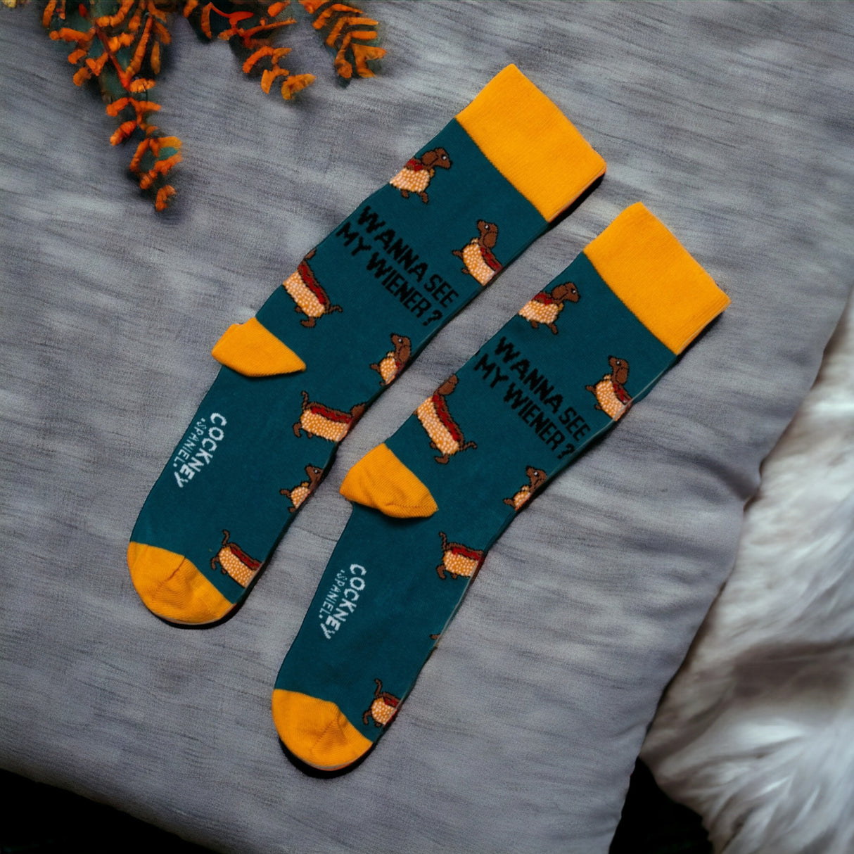 Dackel Socken Lustige Männersocken Hotdog Strümpfe in 39-46 im Paar