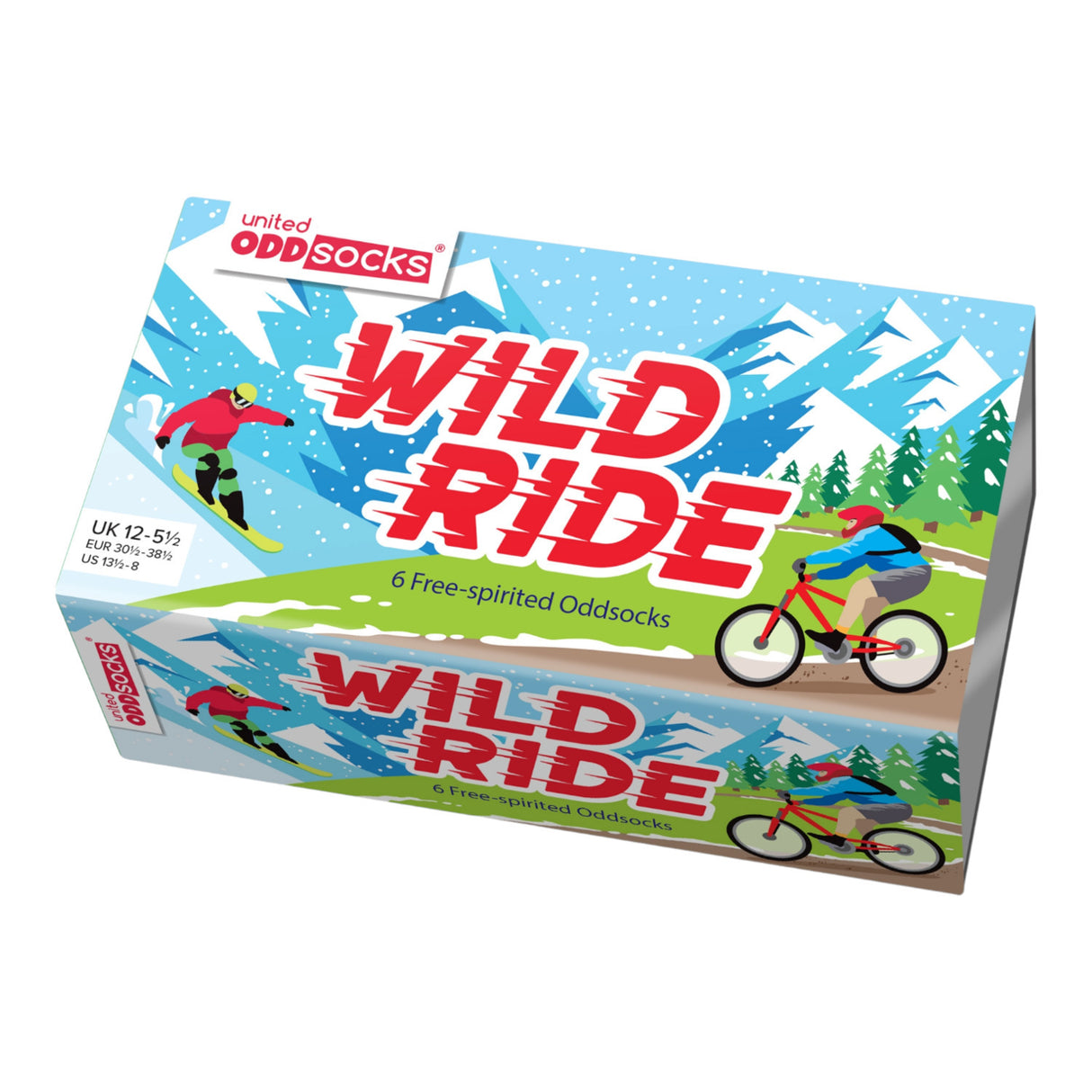 Wild Ride Oddsocks Socken Sportsocken Kinder Sportstrumpf in 30-38 im 6er-Set