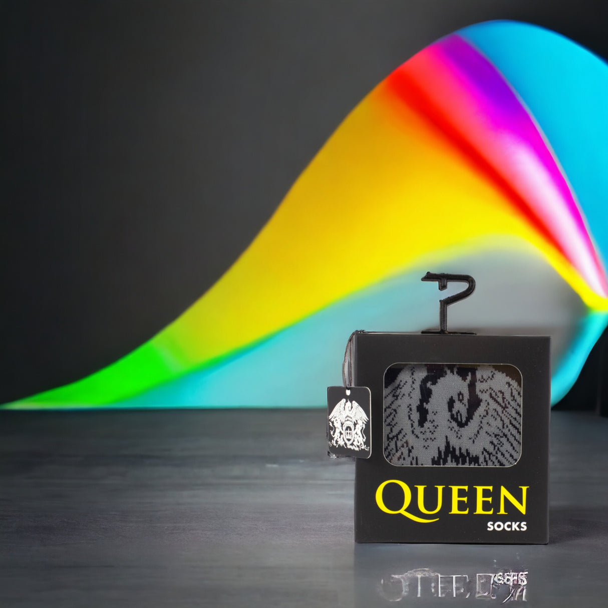 Socken Queen Fanartikel Strümpfe in schwarz mit Geschenkbox in 40-46 im Paar