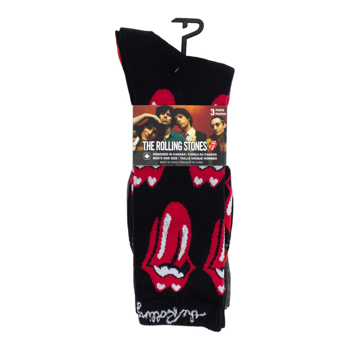 Socken The Rolling Stones Fanartikel Classic Tongues in 40-46 (3 Paare)