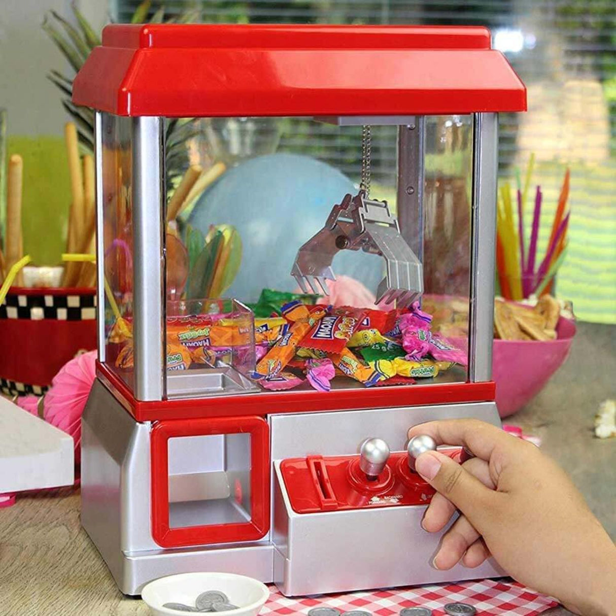 Spielzeug Süßigkeitenautomat Arcade Greifmaschine mit Münzen Candy Grabber