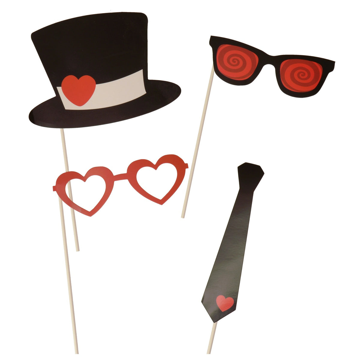 Herz Photo Booth im 12er Set