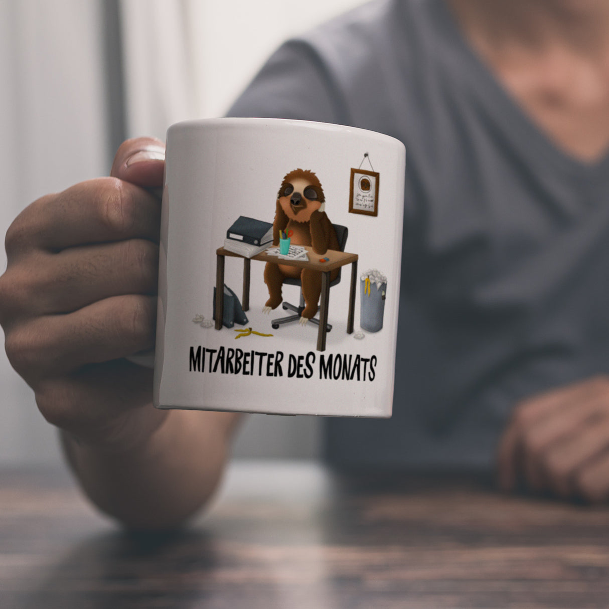 Mitarbeiter des Monats Faultier Kaffeebecher
