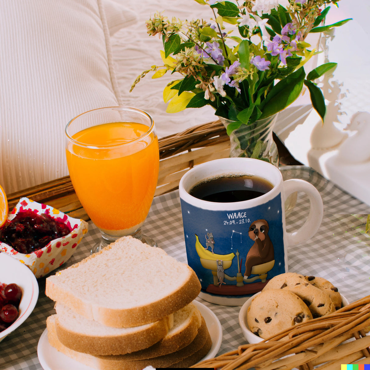 Sternzeichen Waage Faultier Kaffeebecher