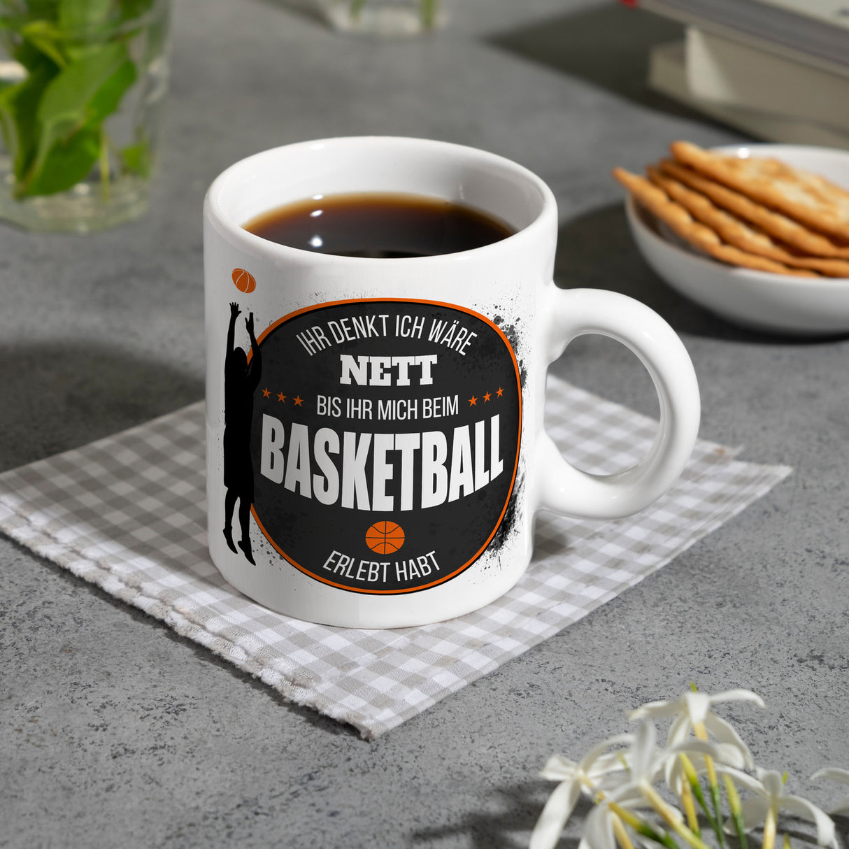 Ihr denkt ich wäre nett, bis ihr mich beim Basketball erlebt habt Kaffeebecher