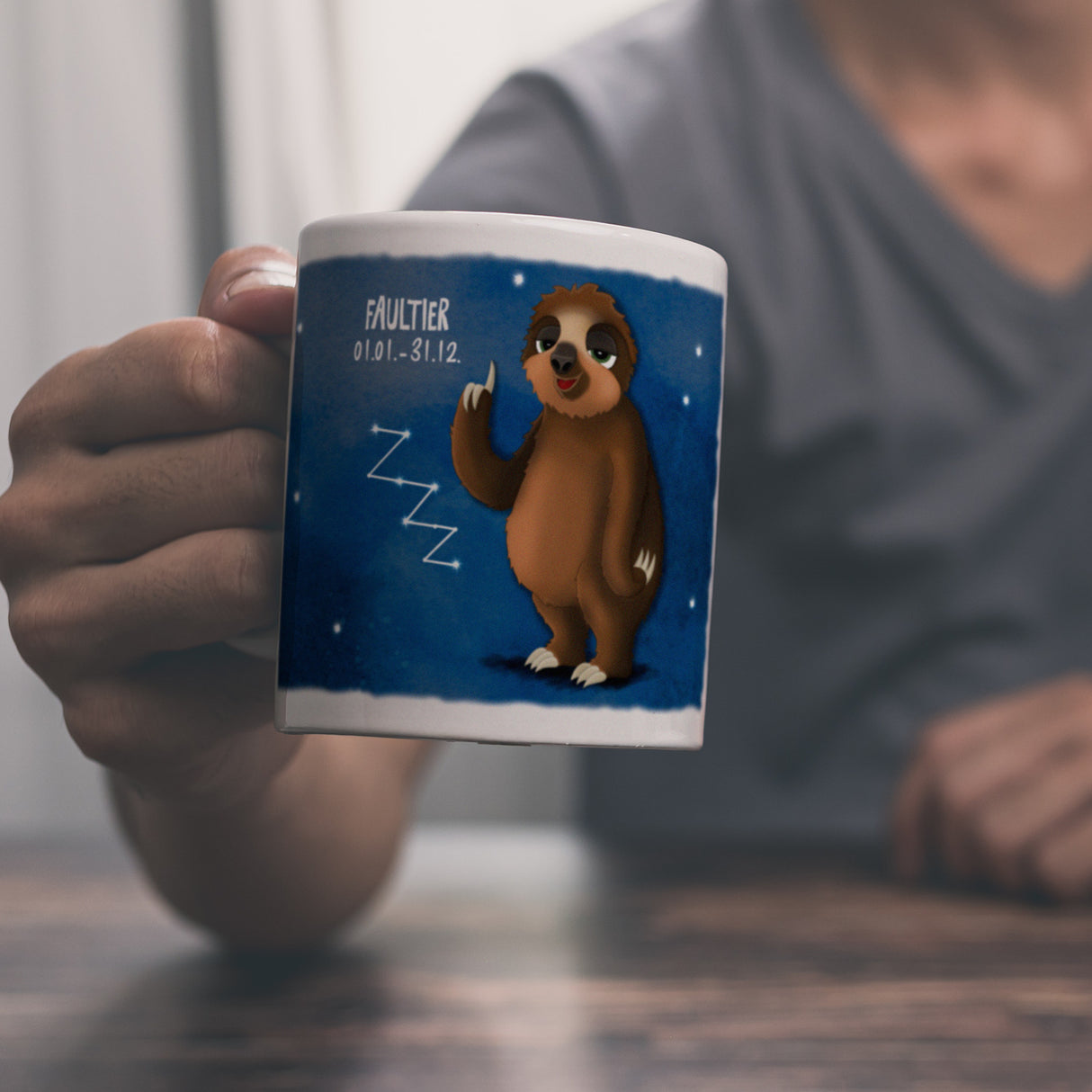 Sternzeichen Faultier Kaffeebecher