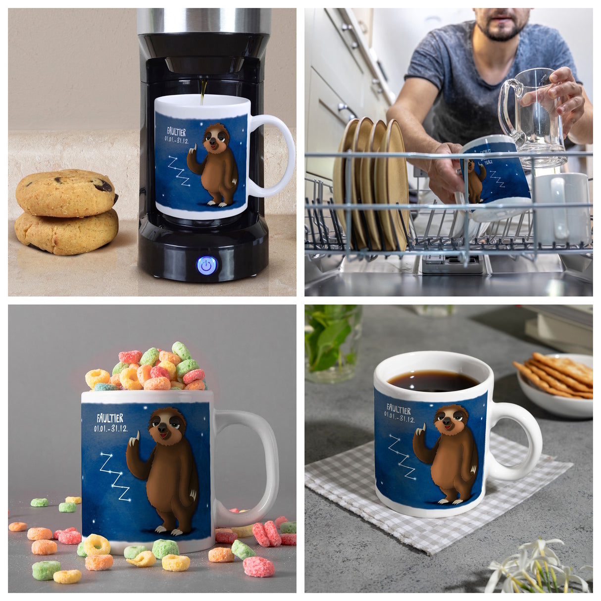 Sternzeichen Faultier Kaffeebecher