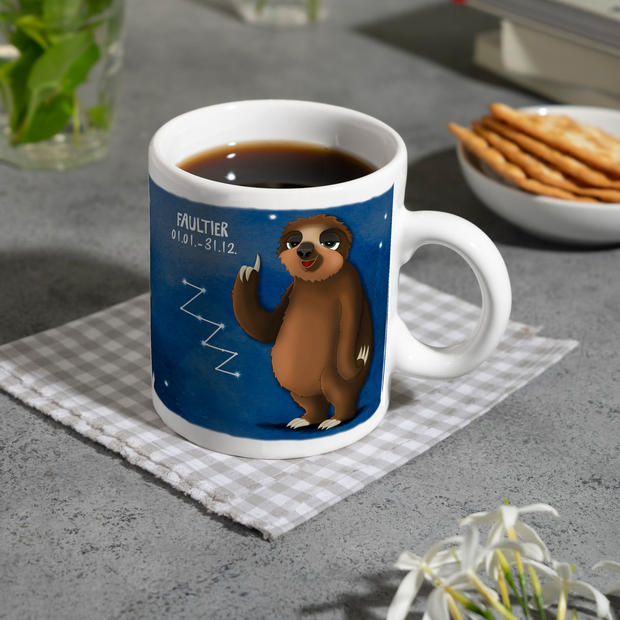 Sternzeichen Faultier Kaffeebecher