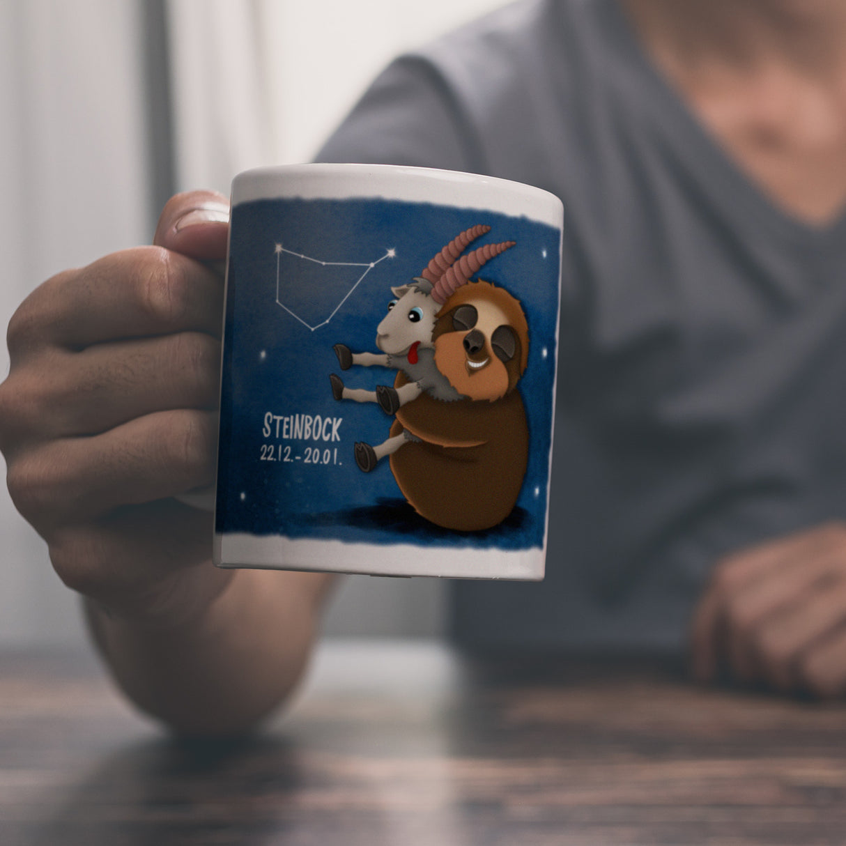 Faultier Sternzeichen Steinbock Kaffeebecher