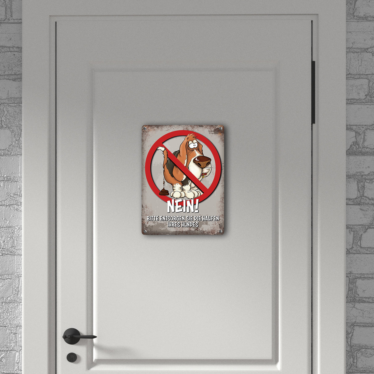 Metallschild mit Spruch: Nein!!! Bitte entsorgen Sie die ...