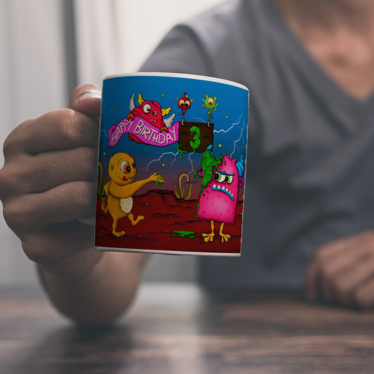 Monster Geburtstagsparty zum 3. Geburtstag Kaffeebecher