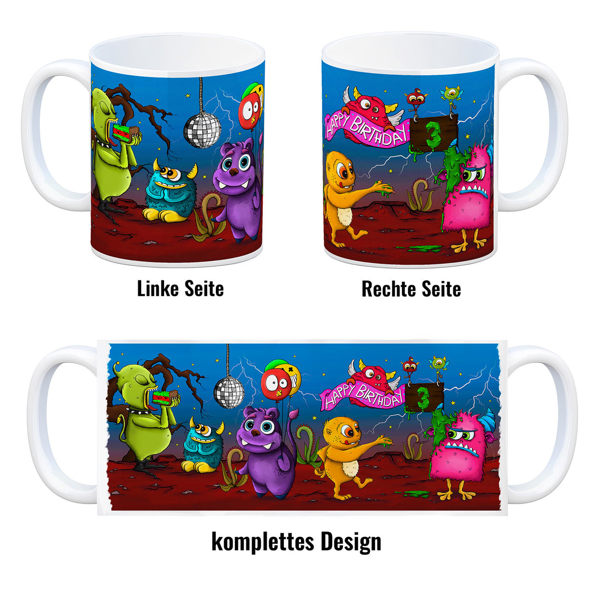 Monster Geburtstagsparty zum 3. Geburtstag Kaffeebecher