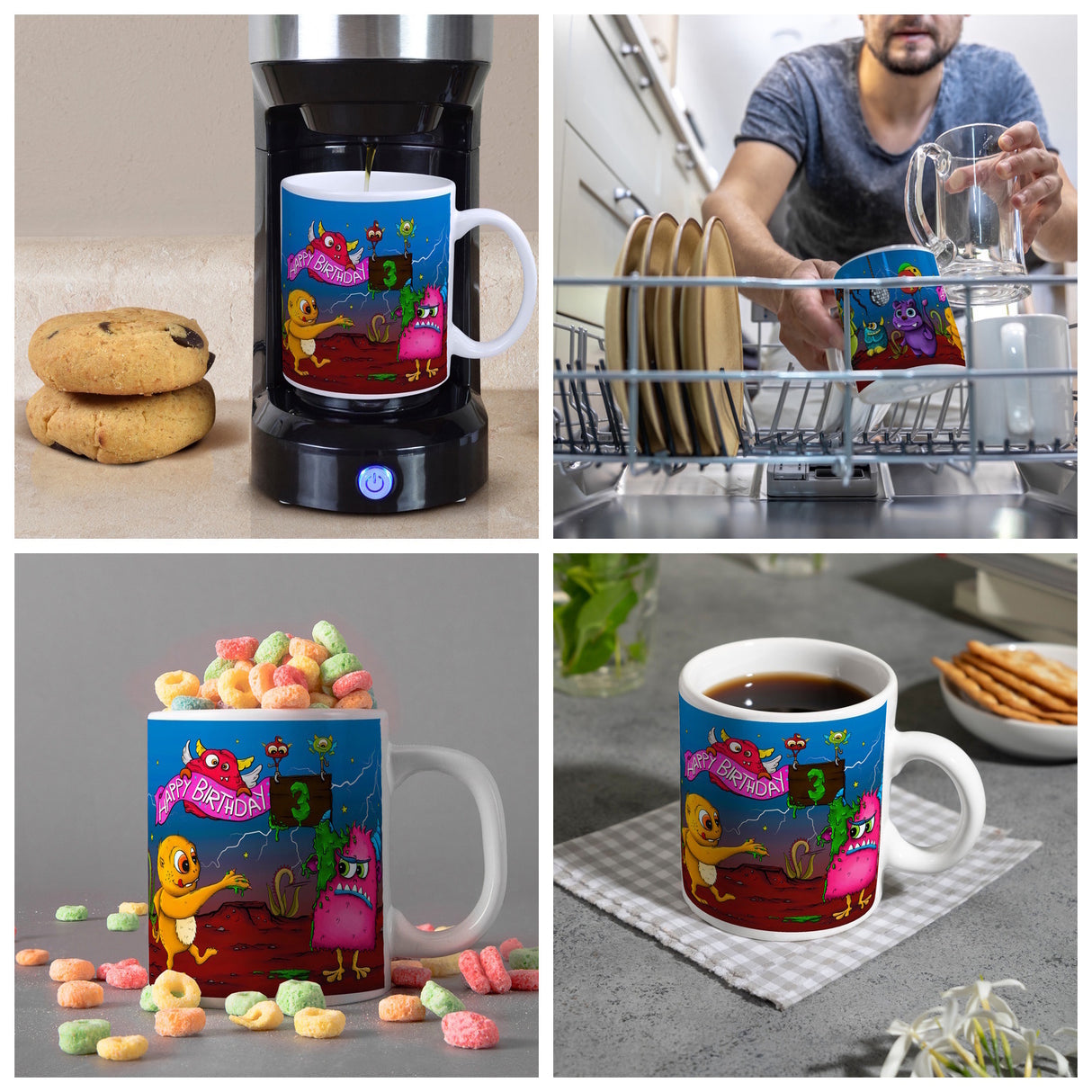 Monster Geburtstagsparty zum 3. Geburtstag Kaffeebecher