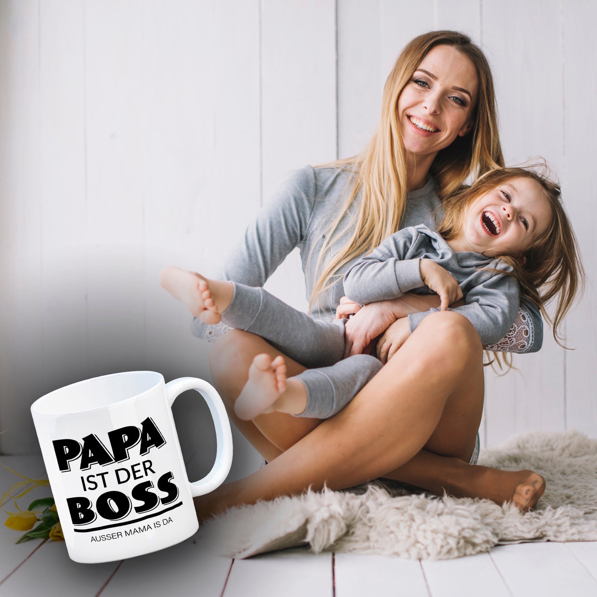 Papa ist der Boss. Außer Mama ist da Kaffeebecher