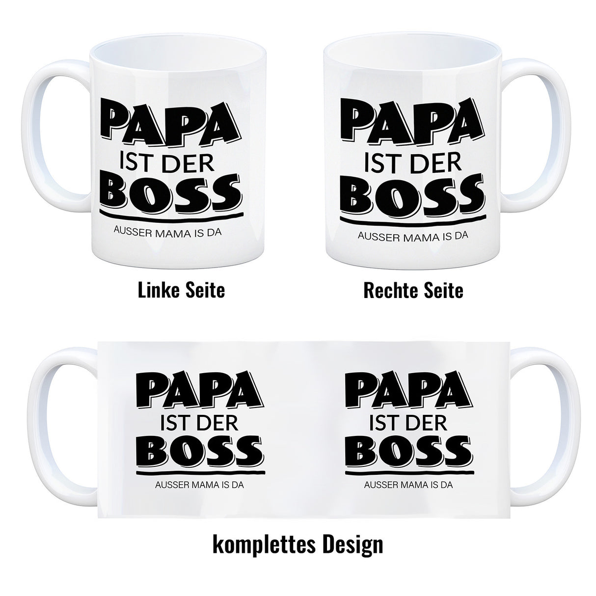 Papa ist der Boss. Außer Mama ist da Kaffeebecher
