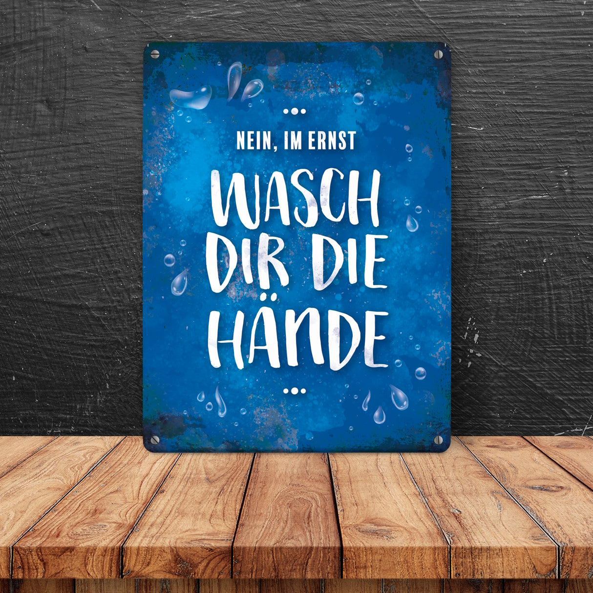Wasch dir die Hände Metallschild
