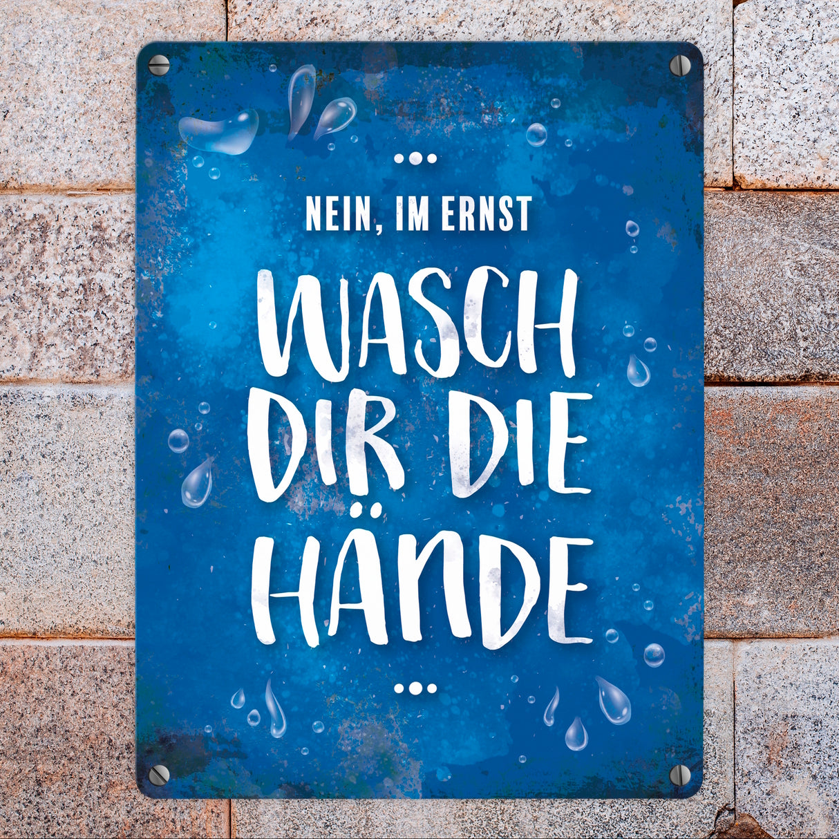 Wasch dir die Hände Metallschild