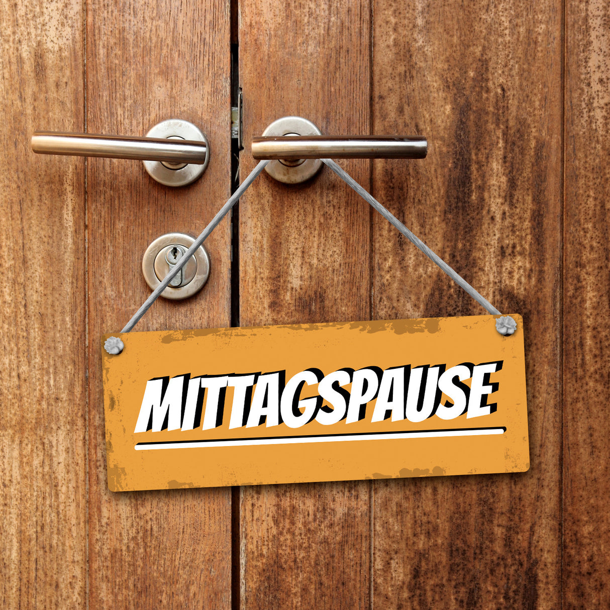 Mittagspause - Komme gleich wieder Wendeschild mit Kordel