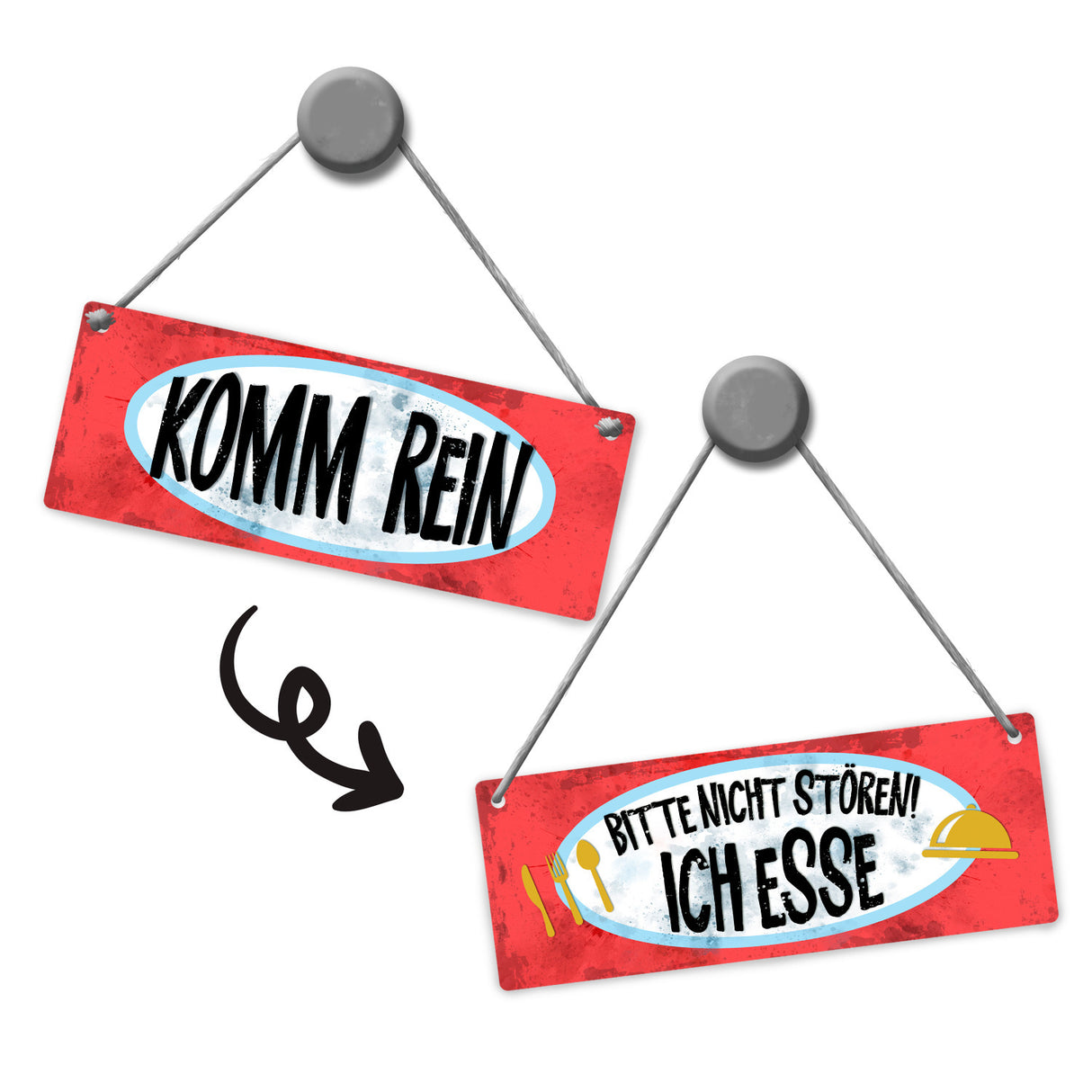 Bitte nicht stören - ich esse Wendeschild mit Kordel