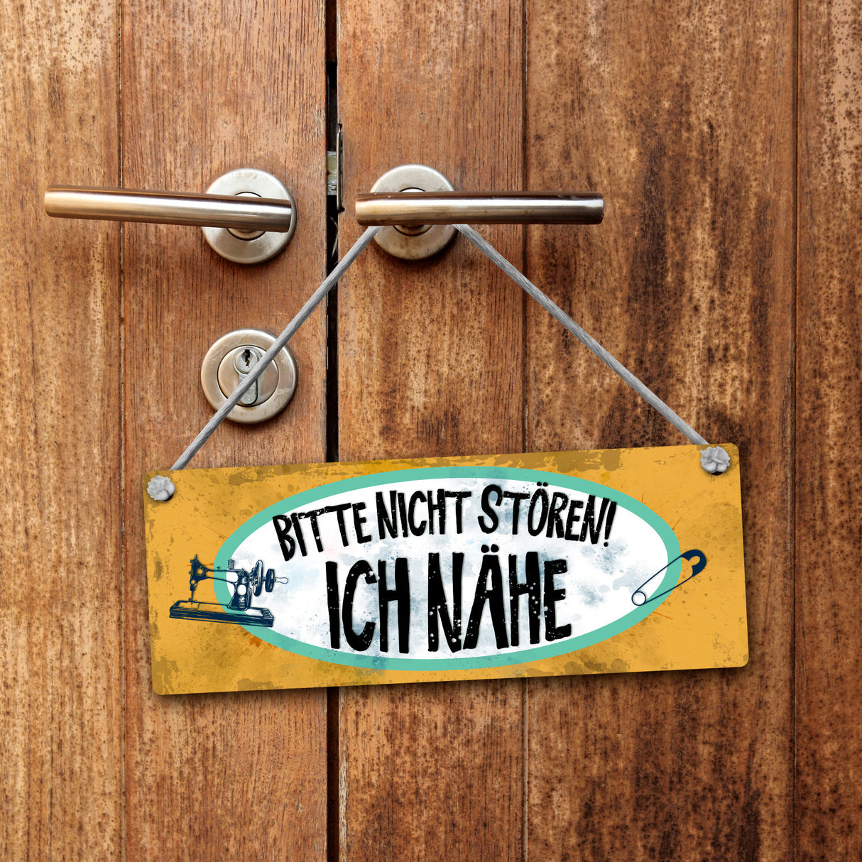 Bitte nicht stören - ich nähe Wendeschild mit Kordel