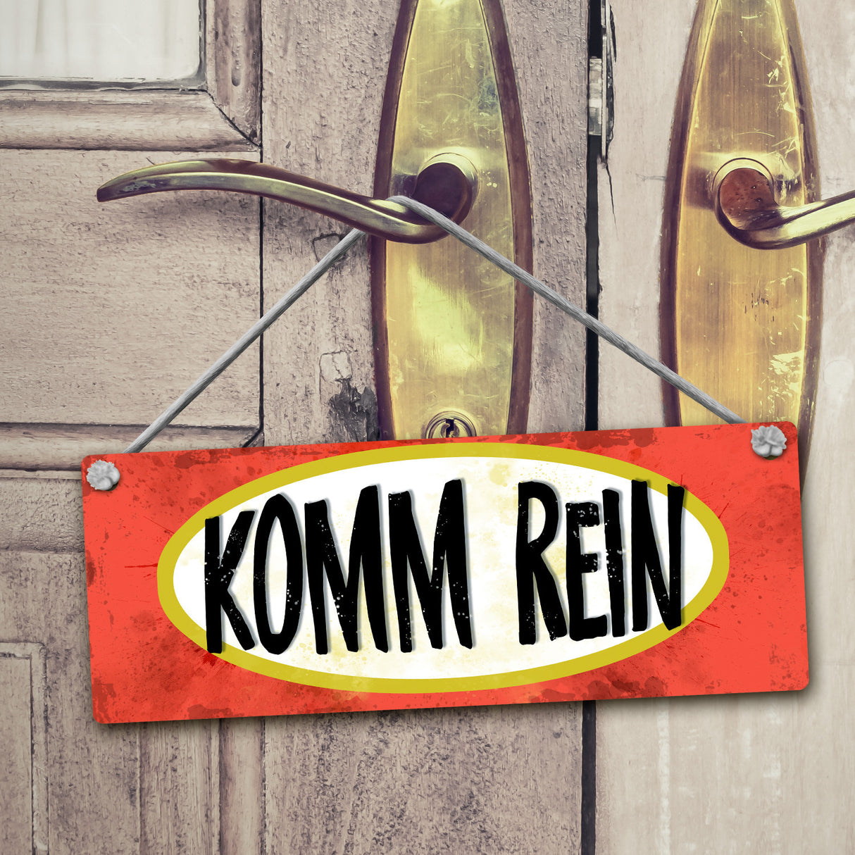 Bitte nicht stören - ich stricke Wendeschild mit Kordel
