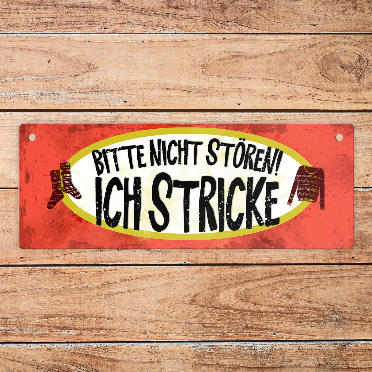 Bitte nicht stören - ich stricke Wendeschild mit Kordel