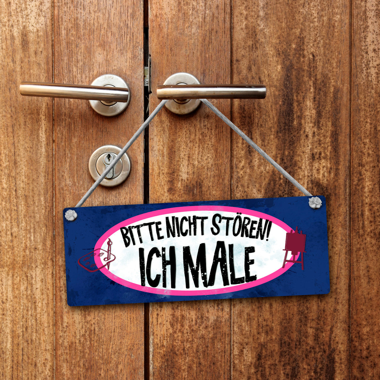 Bitte nicht stören - ich male Wendeschild mit Kordel