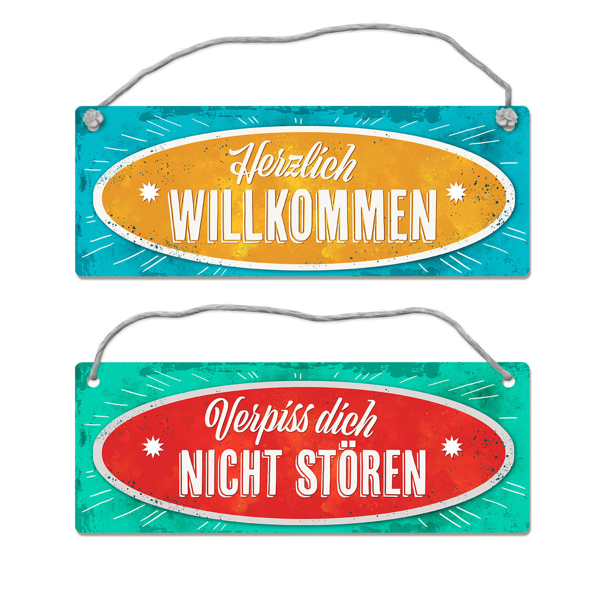 Verpiss dich - Herzlich Willkommen Wendeschild mit Kordel