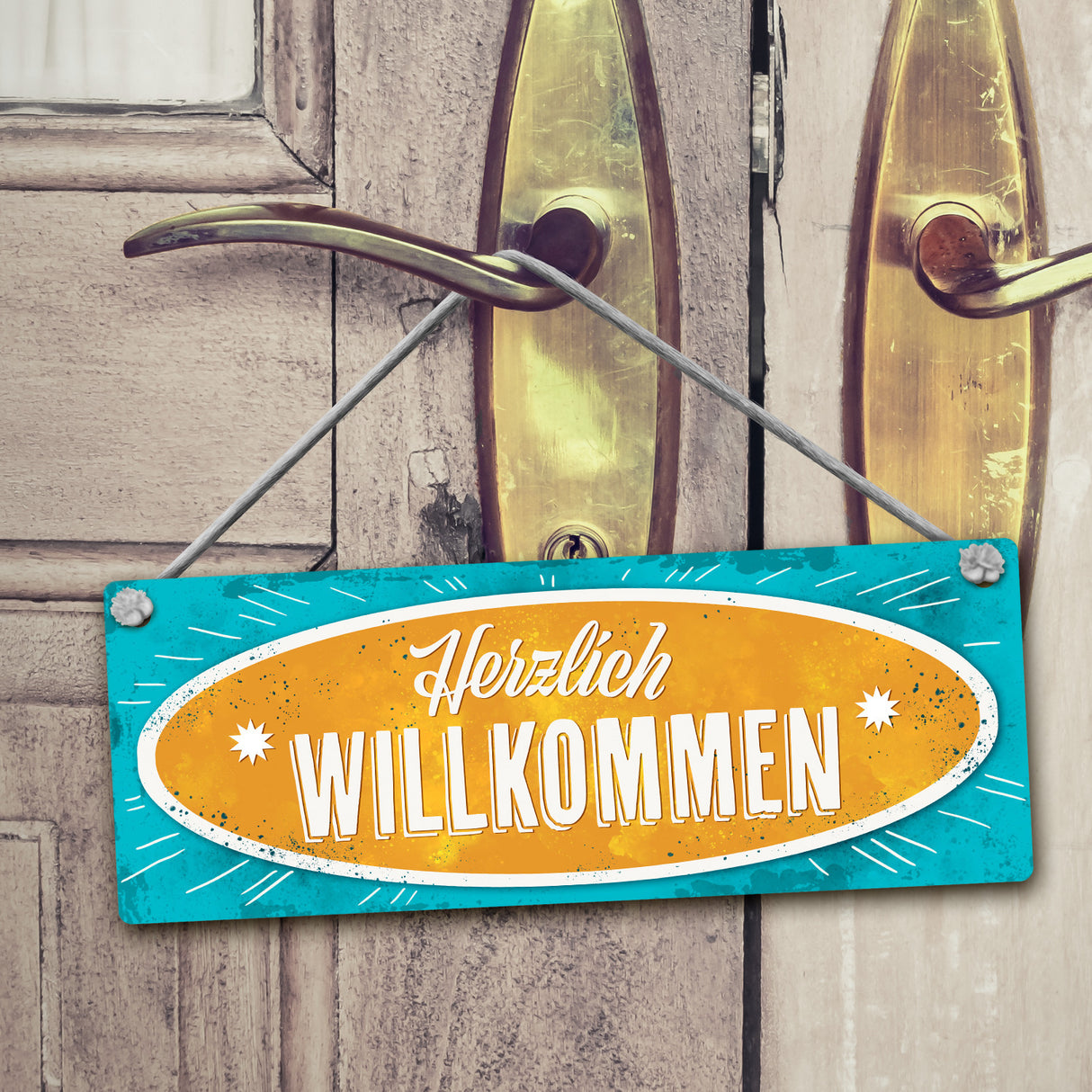 Verpiss dich - Herzlich Willkommen Wendeschild mit Kordel