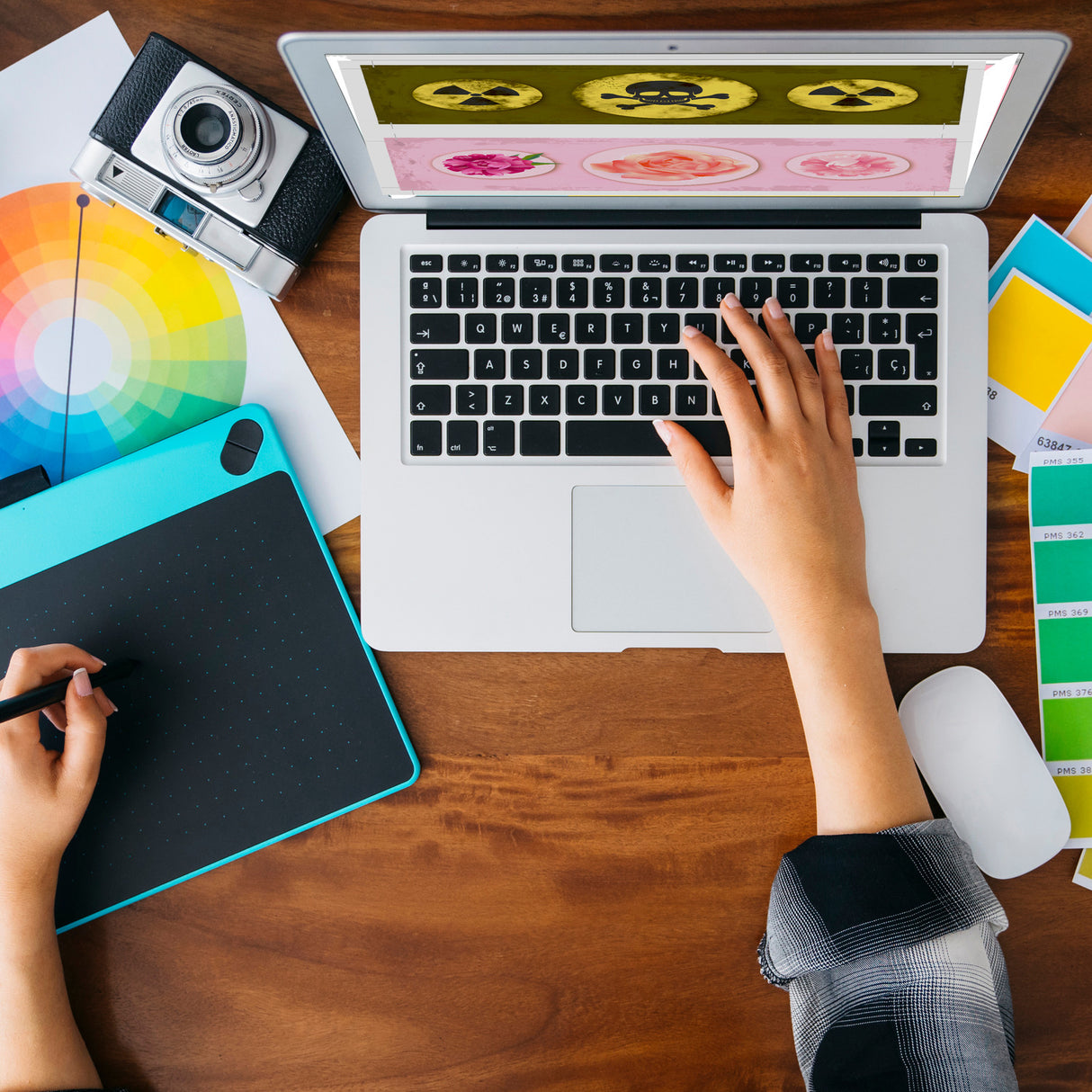 Giftgas oder Blumen Wendeschild mit Kordel