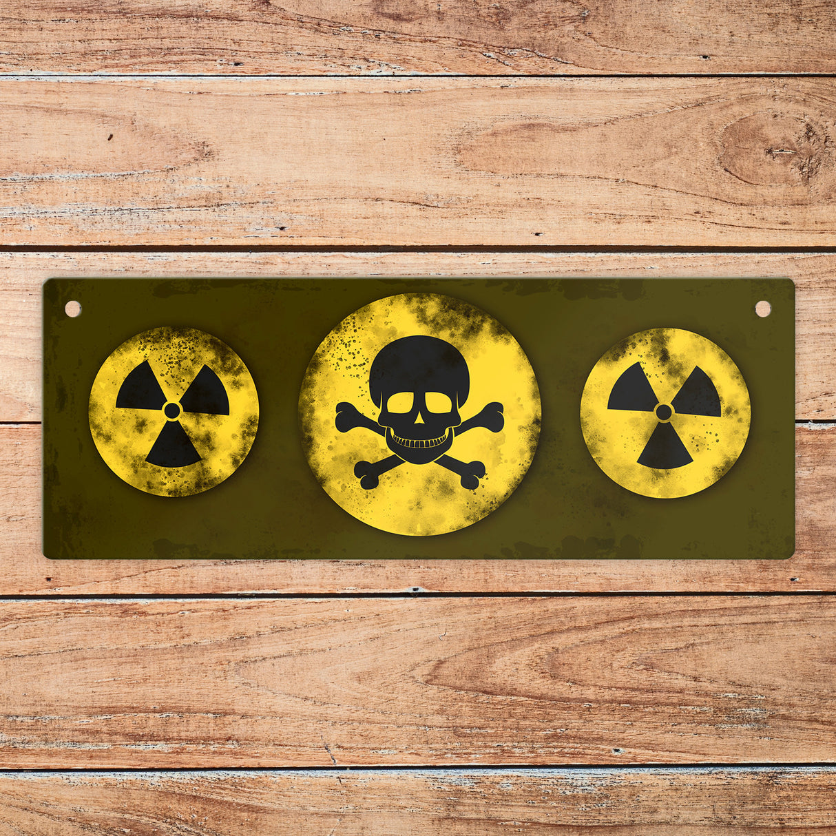 Giftgas oder Blumen Wendeschild mit Kordel