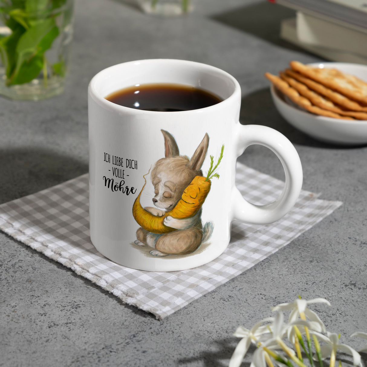 Ich liebe dich volle Möhre Hase Kaffeebecher