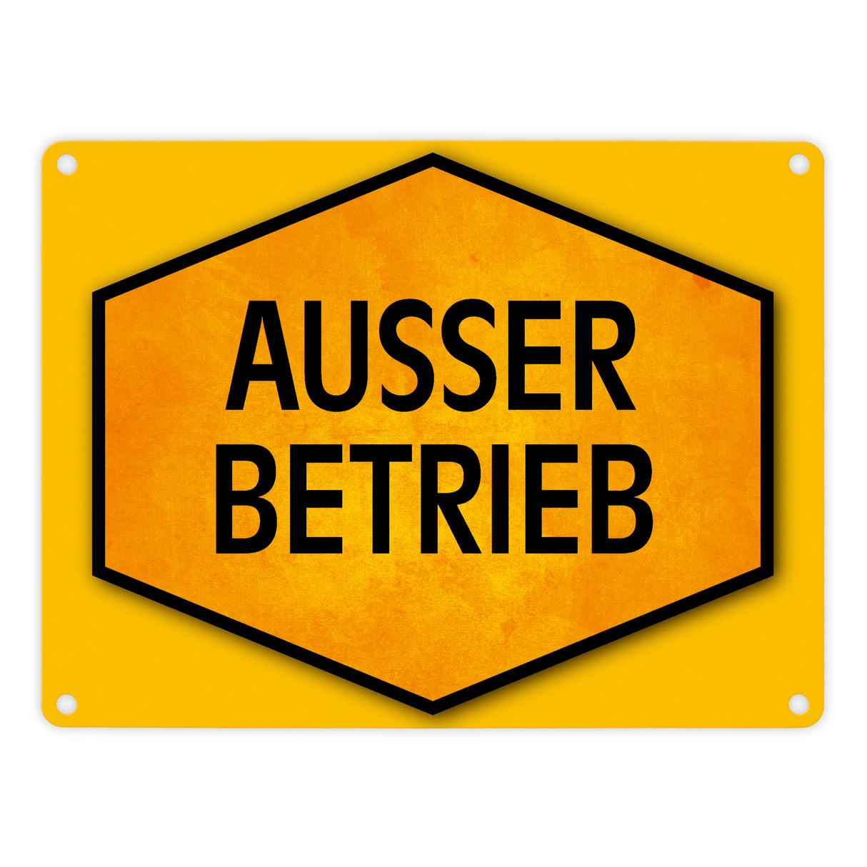 Ausser Betrieb Warn- und Hinweisschild in Gelb und Schwarz