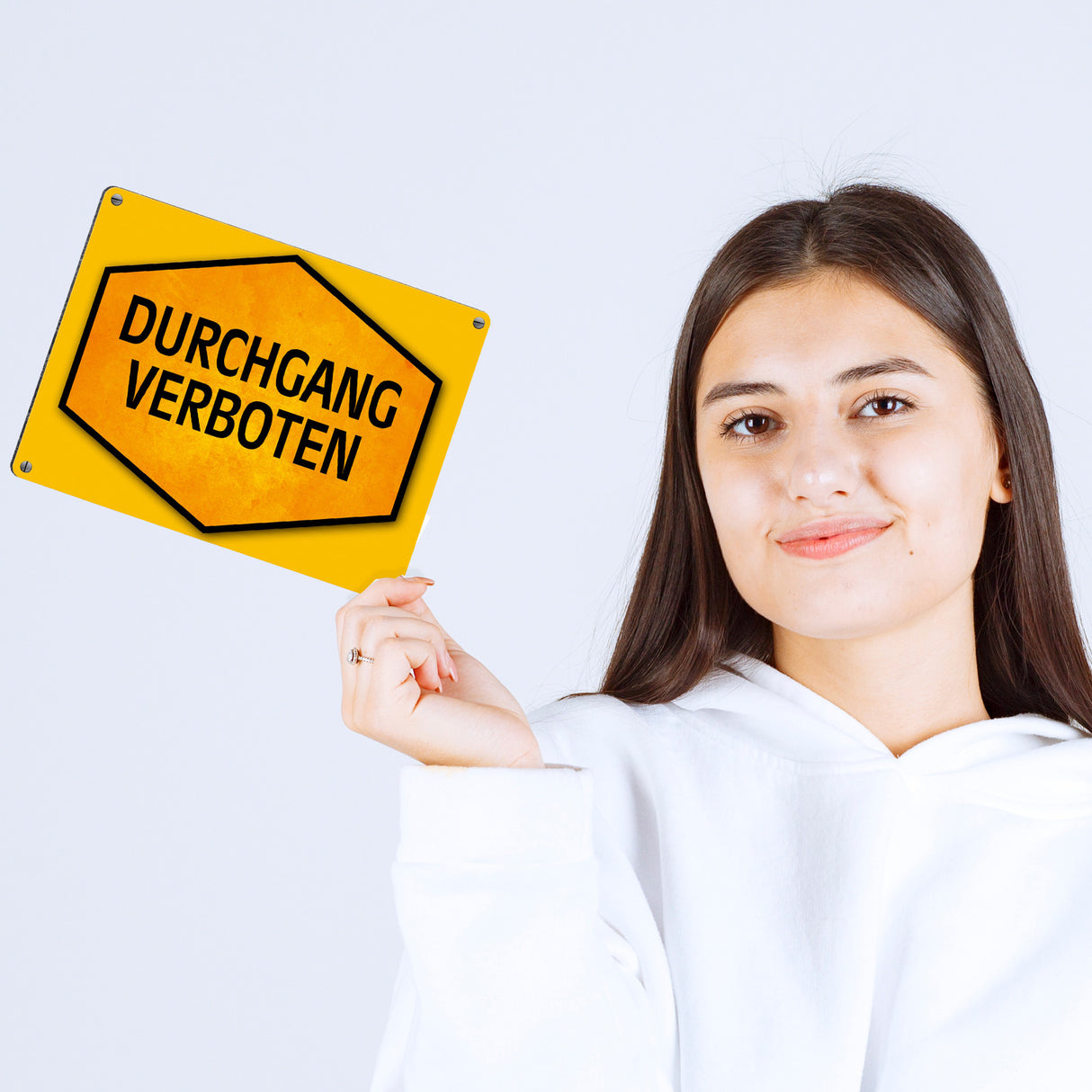 Durchgang verboten Warn- und Hinweisschild in Gelb und Schwarz